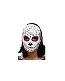 Carnival Toys Máscara de esqueleto decoración mexicana de plástico negro y rojo duro solo blanco [00175]