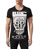 Philipp Plein MTK3555 - Camiseta de cuello redondo, diseño de calavera Negro Negro ( XL