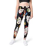Mexican Sugar Skull - Pantalones largos de yoga para mujer, código S, calaveras, cintura alta, elásticos, pantalones deportivos para gimnasio, mallas para correr, Color, M
