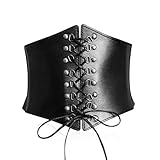 NYGGTYK 1 cinturón de corsé negro, corsé pirata para mujer, ropa de estilo gótico, cintura elástica, adecuado para la adaptación diaria de la ropa, juegos de rol, Negro , Gesamtlänge 65 cm, Breite