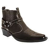 US Brass Eastwood - Botines de cowboy para hombre, color marrón, talla 42