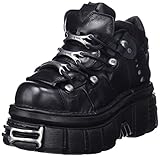 New Rock Zapatos 106 Botines Hombre Negro con Plataforma y adornos Metallic Urban Black Shoes M.106-S112 (numeric_43)