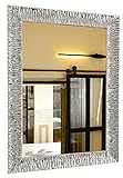 GaviaStore - Julie Silver 70x50 cm - Espejo de Pared Moderno (18 tamaños y Colores) Grande Muebles hogar decoración Salon Modern Dormitorio baño Entrada plat