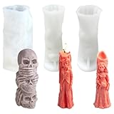 LGWJHCY 3 PCS Moldes Silicona para Velas, Moldes Silicona para Velas Halloween, Moldes Silicona para Velas Novia y Novio y Calavera, Usados para Moldes Caramelos y Decoración del Hogar DIY