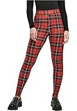 Urban Classics Mallas para Mujer Pantalones de Yoga, Rojo (Red Check), M