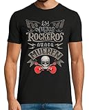 latostadora Camiseta Manga Corta Los Viejos Rockeros Nunca Mueren para Hombre - Negro 5XL - Ref. 1642246-P