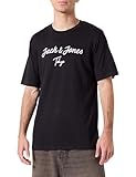 JACK & JONES Jcosettle tee SS Crew Neck Bmuss24 Camiseta, Negro, M Hombres