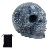 SUNNYCLUE Estatua de Calavera Figuras de Piedra de Cristal Decoración Escultura de Esqueleto Humano Mini Reiki Piedra de Cuarzo Curativa Piedra Preciosa Natural Tallada para el Hogar Decoraciones