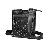 Miss Lulu Women’s Crossbody Bag, Skull-Bolso Cruzado para Mujer, Calavera Negra