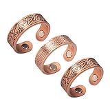 Anillo magnético de cobre de 3 piezas, anillo magnético para damas, tamaño ajustable, elegante anillo de regalo