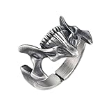 Anillos de calavera de plata retro sofisticados anillos de calavera de plata vintage punk joyería de acero inoxidable, talla única, como se describe, como se describe