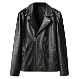 Cazadora Cuero Hombre Rockero, Chaqueta Moto Verano Hombre Manga Larga Con Cuello Levantado De Primavera Y Otoño Chaqueta De Bolsillo Traje De Motocicleta Chaqueta De Cuero Informal Moderna Clásica