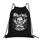 Hombres Mujer Bolsos Con Cincha Calavera De Rock And Roll Mochila Con Cordón Durable Saco De Gimnasio Impermeable Bolsas De Cuerdas Gimnasio Para Gimnasio Yoga Playa