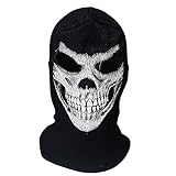 keland Máscara Craneo Terror Pasamontañas Calavera Máscara de Esquí para Halloween Ghost Cosplay/Ciclismo (Negro-1)