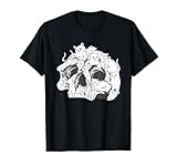 Cabeza de cráneo con gatos dibujados a mano Camiseta