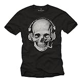 MAKAYA Camisetas Calaveras Hombre - Negro XL