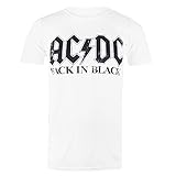 AC/DC Back in Black Camiseta, Blanco, M para Hombre