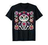 Lindo gato mexicano calavera de azúcar Camiseta
