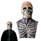 RCYHCY Máscara de calavera para Halloween, máscara de látex con mandíbula móvil, máscara de calavera de cabeza completa, máscara de esqueleto 3D para cosplay, Halloween, fiesta, calavera, sombrero