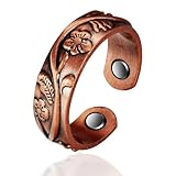 YINOX Anillo de cobre puro 99,9% para artritis Anillos magnéticos Alivio del Dolor Mujeres Túnel Carpiano, Dedos, Pulgar