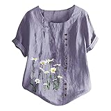 Camiseta Calavera Brillante Mujer Nuevo Elegante Impresión Retro Literaria y Artística Camiseta Casual Algodón Top Mujeres Yoga Top Hombres, morado, M