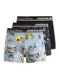 JACK & JONES Jacryder Skull Trunks 3 Pack Bóxer, Azul Cachemir. Detalles: Azul Marino y Negro, M para Hombre