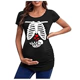 Divertidas camisetas de Halloween con estampado de calavera fantasma, estilo parodia, blusa cómoda para embarazo, disfraces de Halloween, regalos para mujeres adultas, 06# Gris claro, M
