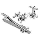 COLLBATH Elegante Juego De Pasadores De Corbata Con Calavera De Metal Accesorios De Moda Para Hombre Para Banquetes De Negocios Y Fiestas.