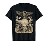 Cuervo En Vestido Victoriano Sin Cabeza con Calavera Arte Oscuro Gótico Camiseta