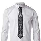 LZNJZ Corbata para hombre de 8 cm de ancho, corbata de para asistir a fiestas, bodas, negocios, Patrón de calavera seria