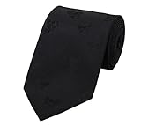 Fabio Farini - Atractivas y elegantes corbatas, pajaritas y pañuelos para el código de vestimenta negra patrón de cráneo negro 8cm