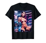 Camiseta Pinup Girl para Hombre - Sexy Latina Bikini Modelo y Coche Camiseta