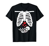 Disfraz de esqueleto de bebé lindo embarazo de Halloween Camiseta