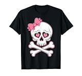 Calavera con lazo rosa Camiseta