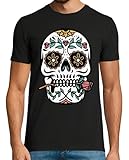 latostadora Camiseta Manga Corta Calavera Mexicana para Hombre - Negro 5XL - Ref. 2437862-P