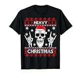 Pesada calavera navideña con gorra de navidad Diseño feo Camiseta