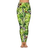 Anceky Pantalones de Yoga con Calaveras de Halloween para Mujer, Mallas Deportivas de Cintura Alta con Bolsillos y Control de Abdomen
