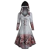 Vestidos para Mujer Moda Sudadera con Capucha Mujer Steampunk Gótico Tallas Grandes Retro Halloween Gótico Vestido de Noche Abrigo de Otoño Tops Retro Manga Larga Chaqueta Outwear Tops Chaqueta