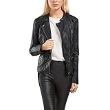 Only Leather Look Jacket Chaqueta, Black, 40 EU para Mujer