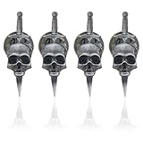 SUPERFINDINGS 4 broches góticos de calavera, vintage, gótico, calavera, dagas, insignia, estilo punk, broche de calavera, alfileres de calavera, alfileres de esqueleto para decoración de disfraces de