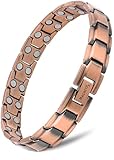 MagnetRX® Pulsera Magnética de Cobre Puro - Brazalete Hombre con Imanes Magnetoterapia para el Alivio de la Artritis y Túnel Carpiano -Tamaño Ajustable con Herramienta Incluida - Modelo Leo