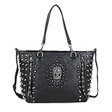 Chikencall Bolso de piel sintética para mujer, diseño de calavera, color Negro, talla Talla única