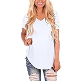 Ofertas Flash Hoy Camisetas con Manga Corta Mujer Blusas Blancas Verano Blusa Algodón Camiseta Tirantes Hippie Casual Algodon Blanca Talla Grande De Sexy Lila Fucsia Camisa Calaveras Mesonera