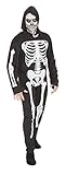 Rubies Disfraz Esqueleto para Adulto, Jumpsuit Impreso con Capucha, Oficial Rubies para Halloween, Carnaval, Fiestas, Cumpleaños