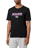 JACK & JONES Jorlucca tee SS Crew Neck 1 Fst Camiseta, Negro, L para Hombre