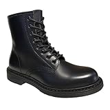 Genérico Botas Mujer Negras – Botines Militares con Cordones y Cremallera Lateral – Suela Plana Dentada Antideslizante