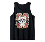 Calavera mexicana Día de Muertos Floral Camiseta sin Mangas