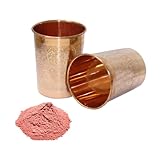 BRACOP® Vaso de Cobre Jarra de Cobre Copas en Relieve Vasos para Beber Juego de 2 Piezas Taza de Cobre Puro Ayurveda Taza de Mula de Moscú Vaso para cóctel UtensiliosFrasco de Bebida Hecha a Mano