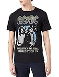 AC/DC World Tour 79 Camiseta, Negro (Black Blk), M para Hombre