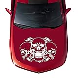 Surakey Adhesivo de vinilo para el coche, diseño de calavera, para el capó del coche, adhesivo de vinilo para terroristas, calaveras, para luna trasera, Halloween, fiesta temática